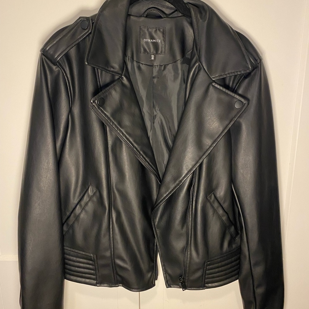 Dynamite Black Faux Leather Jacket